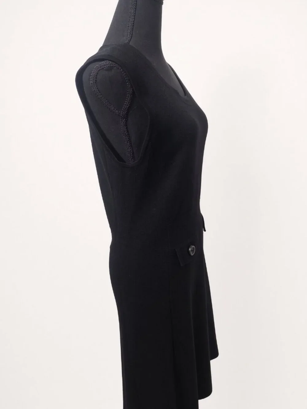 Tory Burch Black Wool Sleeveless Knit Dress Size L